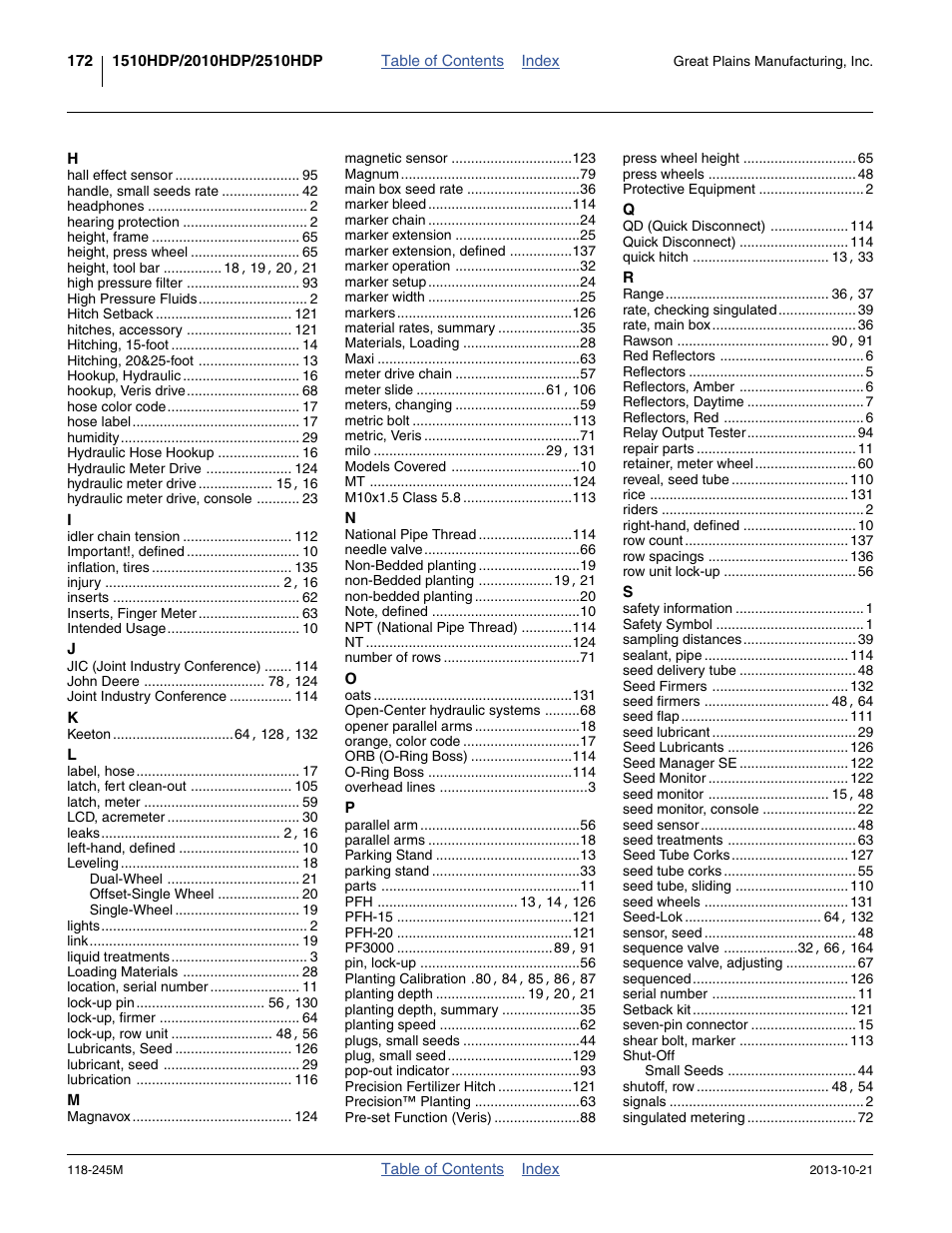 Great Plains 2510HDP Operator Manual User Manual | Page 176 / 180