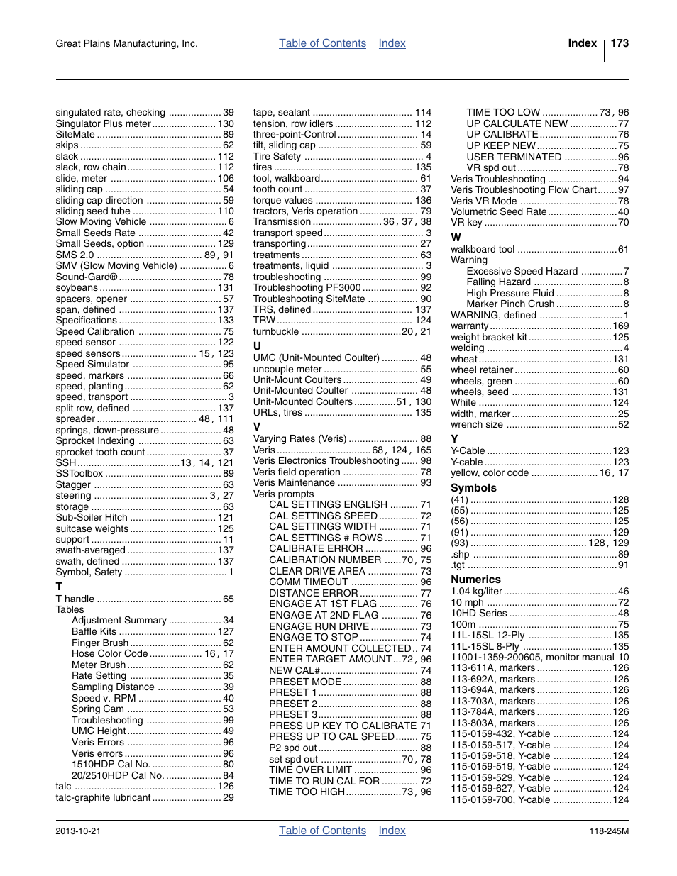 Great Plains 2510HDP Operator Manual User Manual | Page 177 / 180
