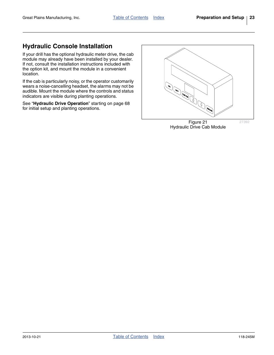 Hydraulic console installation | Great Plains 2510HDP Operator Manual User Manual | Page 27 / 180
