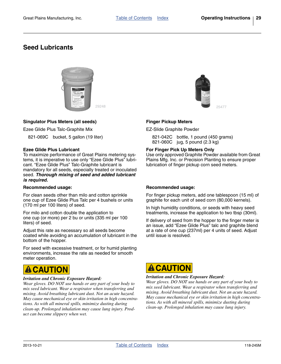 Seed lubricants | Great Plains 2510HDP Operator Manual User Manual | Page 33 / 180