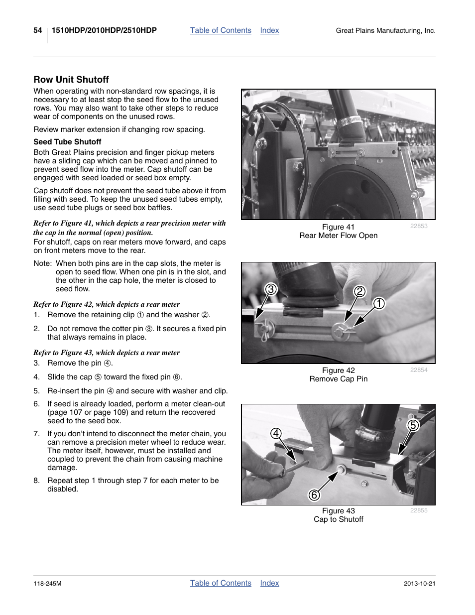 Row unit shutoff, Seed tube shutoff | Great Plains 2510HDP Operator Manual User Manual | Page 58 / 180