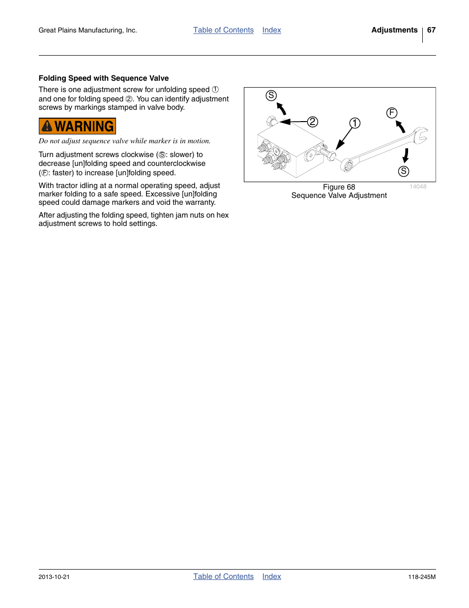 Folding speed with sequence valve | Great Plains 2510HDP Operator Manual User Manual | Page 71 / 180