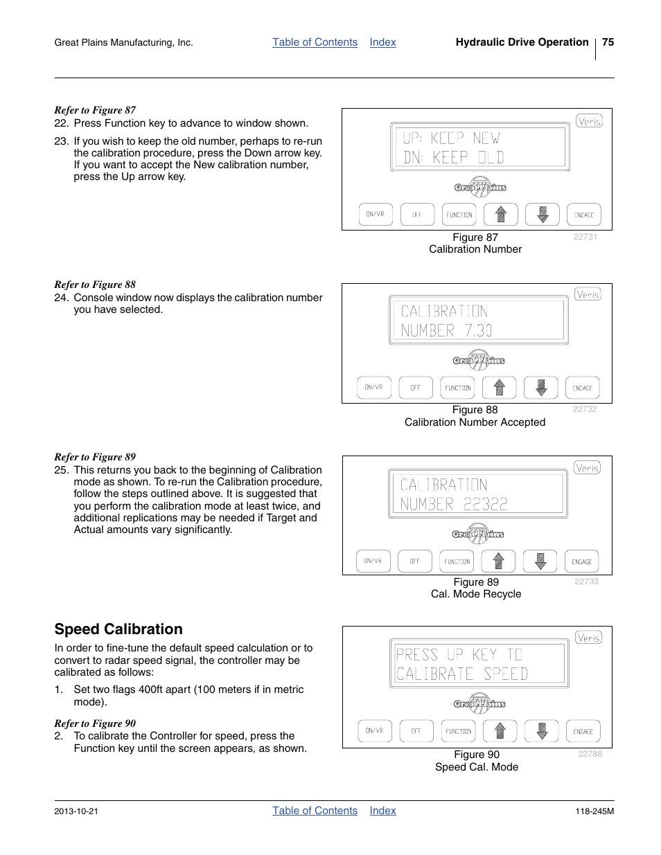 Speed calibration | Great Plains 2510HDP Operator Manual User Manual | Page 79 / 180