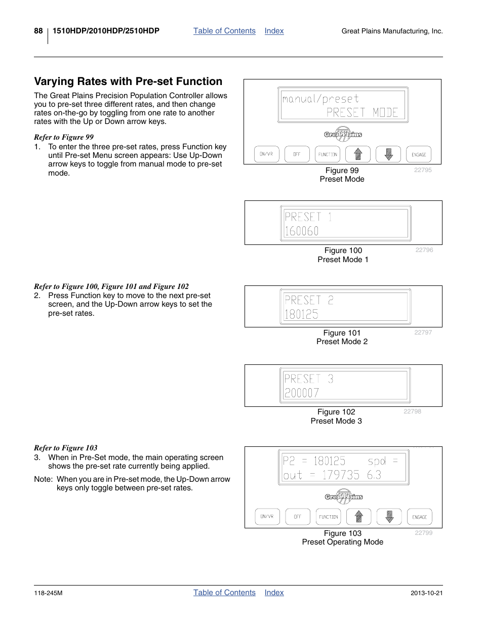 Varying rates with pre-set function | Great Plains 2510HDP Operator Manual User Manual | Page 92 / 180