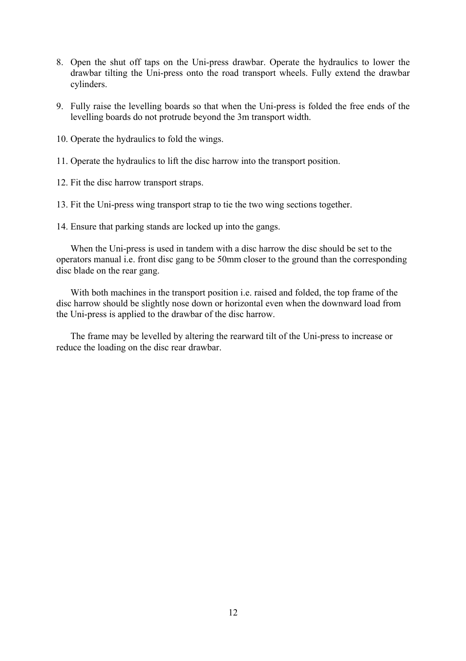 Great Plains Uni-Press User Manual | Page 12 / 20