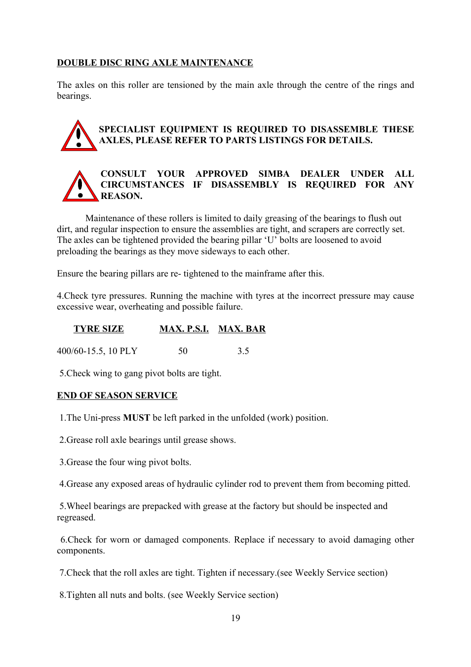 Great Plains Uni-Press User Manual | Page 19 / 20
