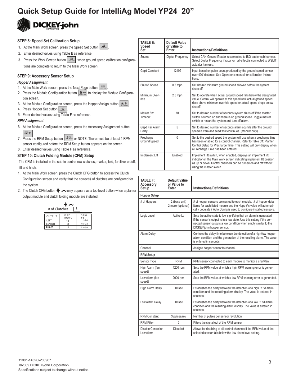 Quick setup guide for intelliag model yp24 20 | Great Plains YP2425-3620 36 Row 20 Inch Quick Start User Manual | Page 3 / 5