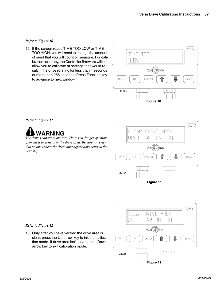 Warning | Great Plains YP1625 Material Rate User Manual | Page 37 / 44