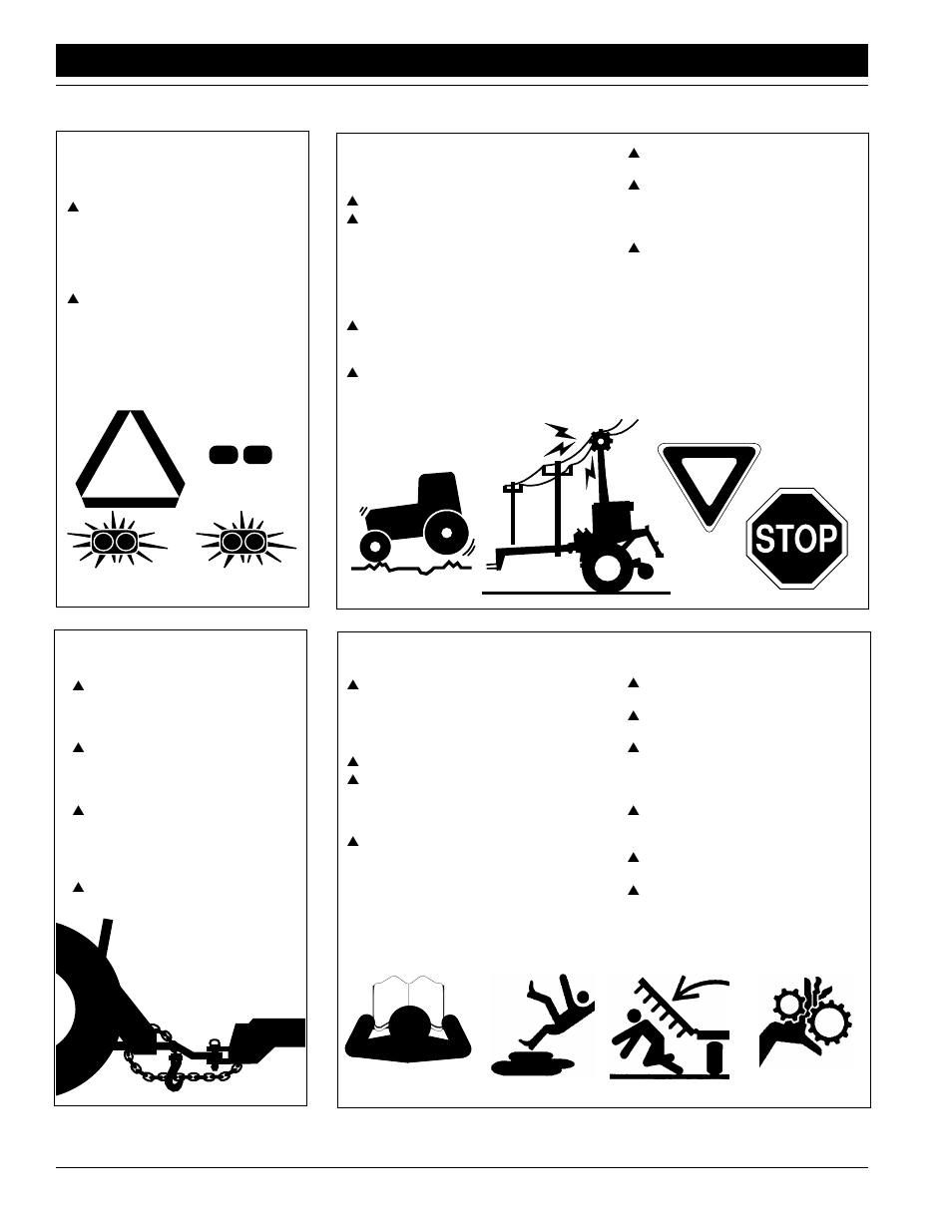 Important safety information, Transport machinery safely, Use safety lights and devices | Practice safe maintenance, Use a safety chain | Great Plains ADI334 Operator Manual User Manual | Page 4 / 39