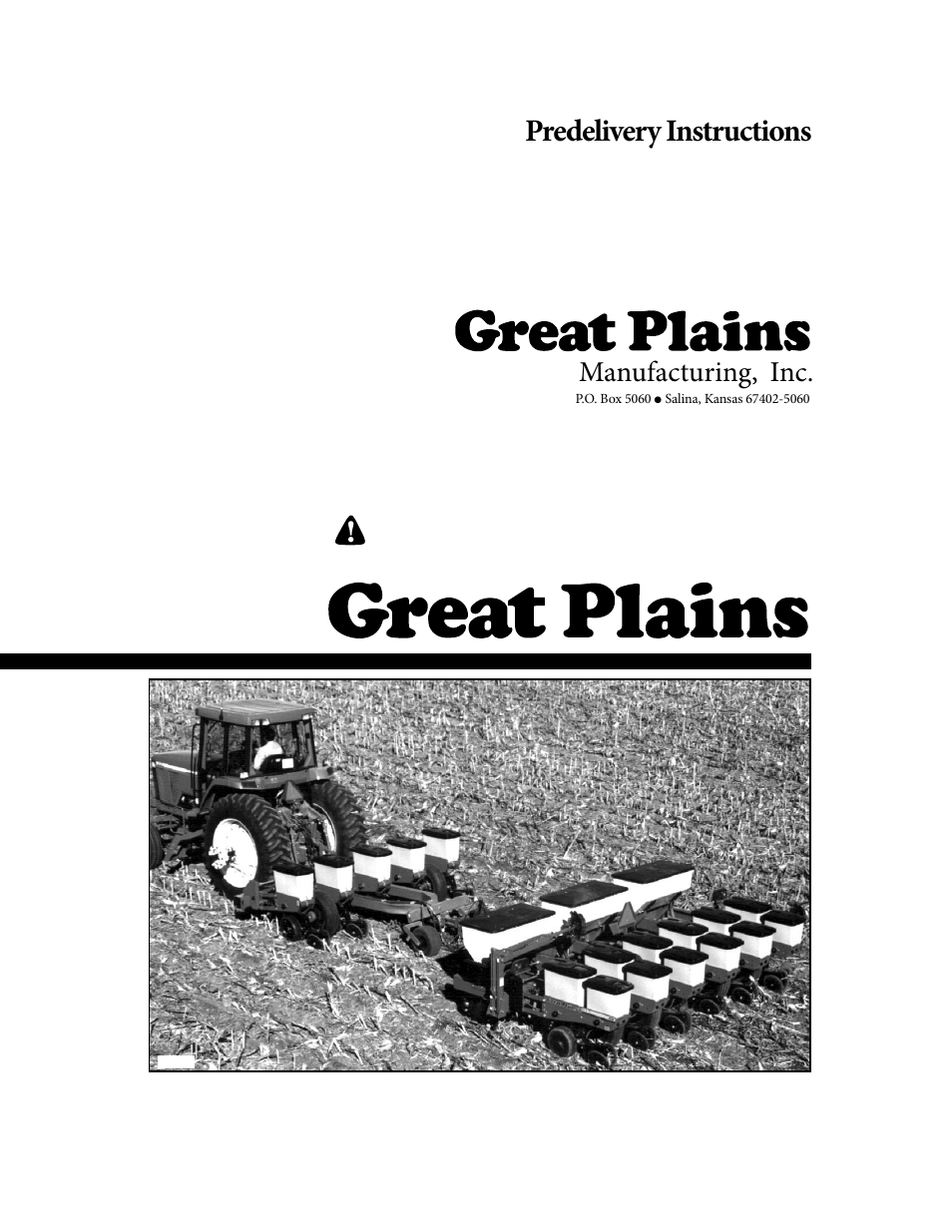 Great Plains SR5030 Predelivery Manual User Manual | 8 pages