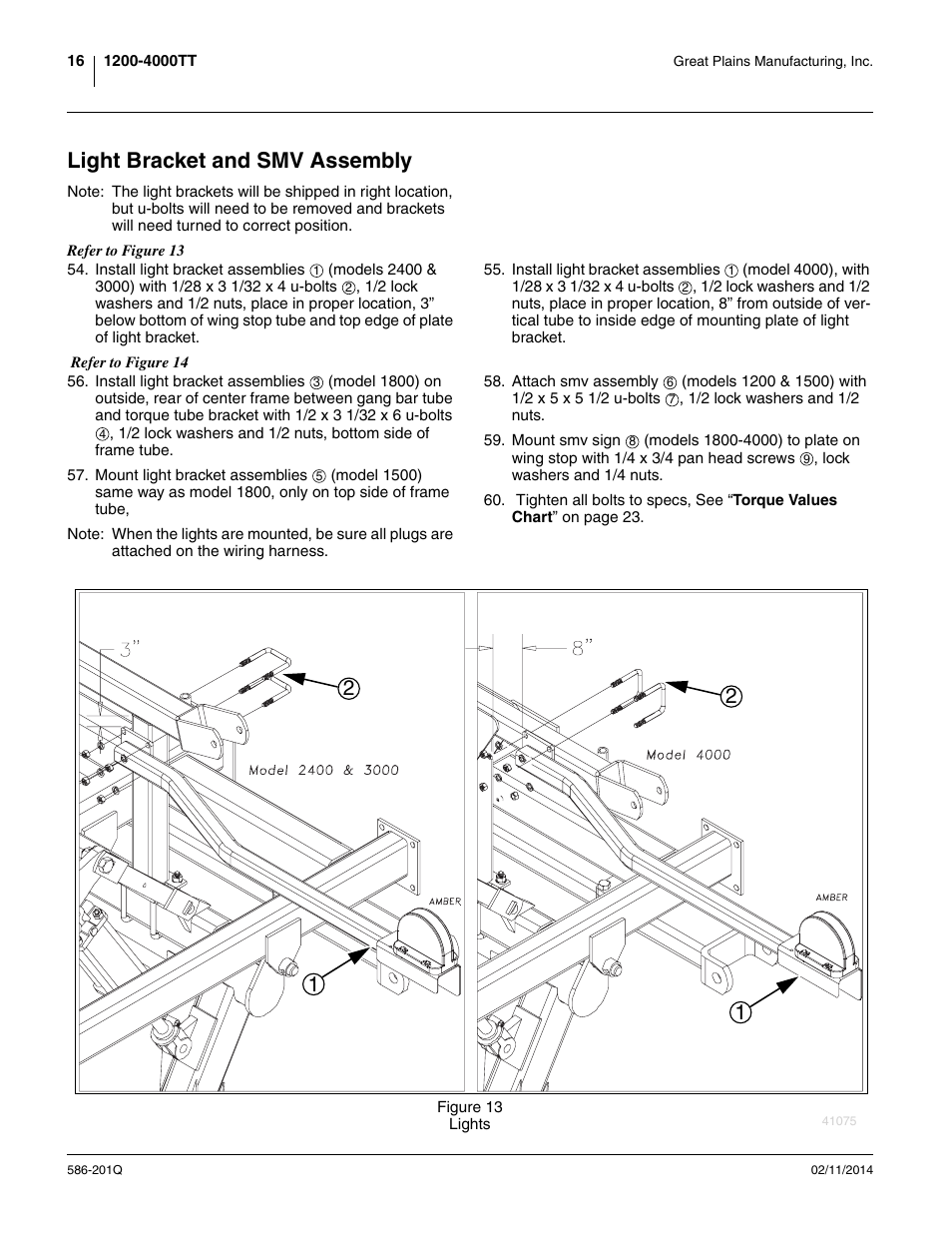 Light bracket and smv assembly | Great Plains 4000TT Predelivery Manual User Manual | Page 20 / 72