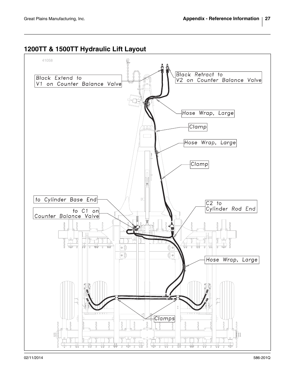 1200tt & 1500tt hydraulic lift layout | Great Plains 4000TT Predelivery Manual User Manual | Page 31 / 72