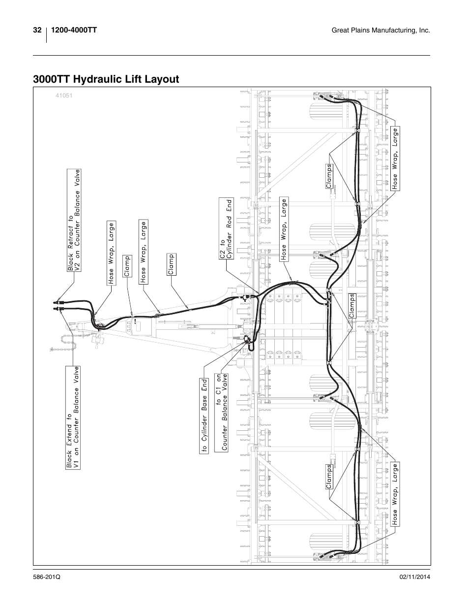 3000tt hydraulic lift layout | Great Plains 4000TT Predelivery Manual User Manual | Page 36 / 72