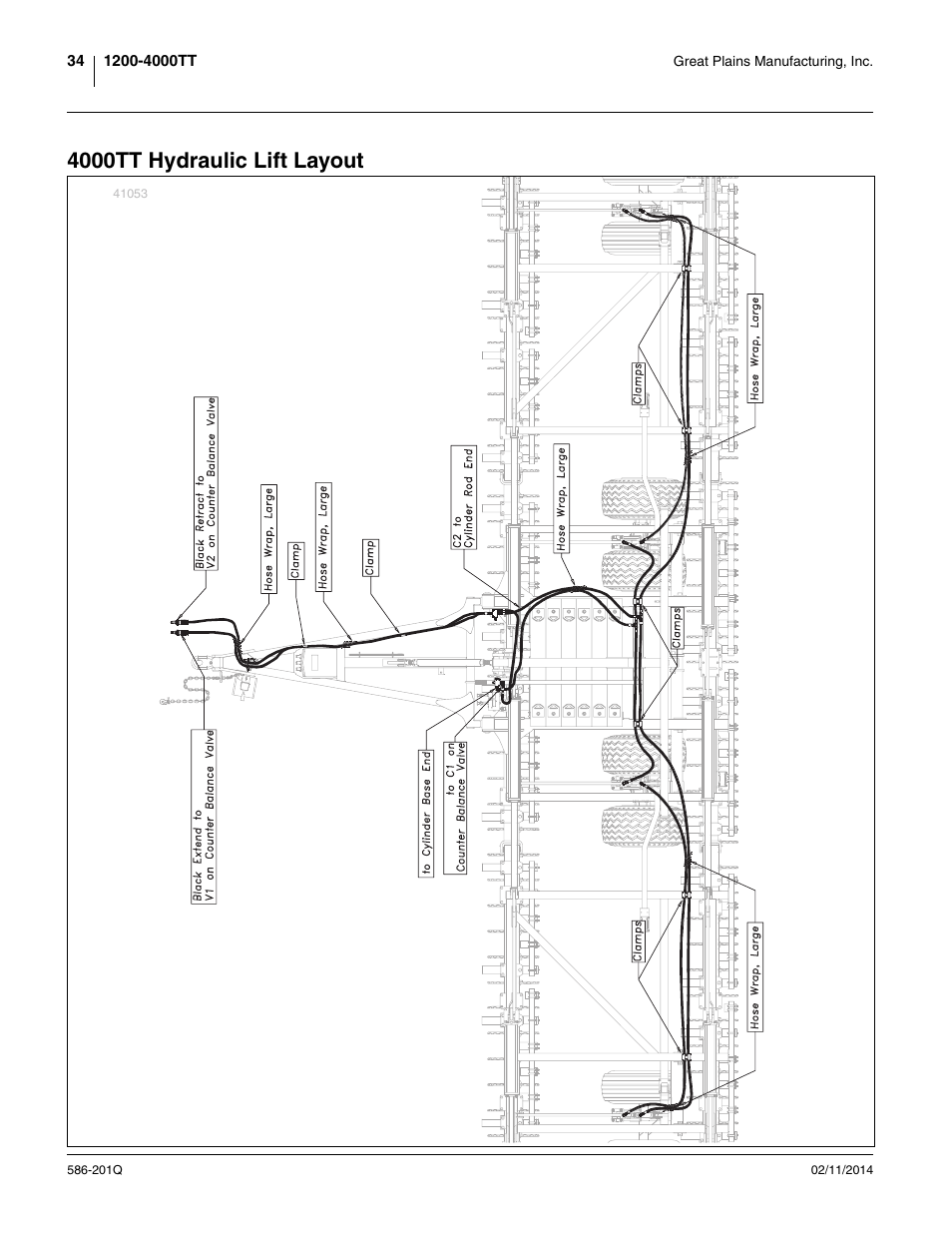 4000tt hydraulic lift layout | Great Plains 4000TT Predelivery Manual User Manual | Page 38 / 72