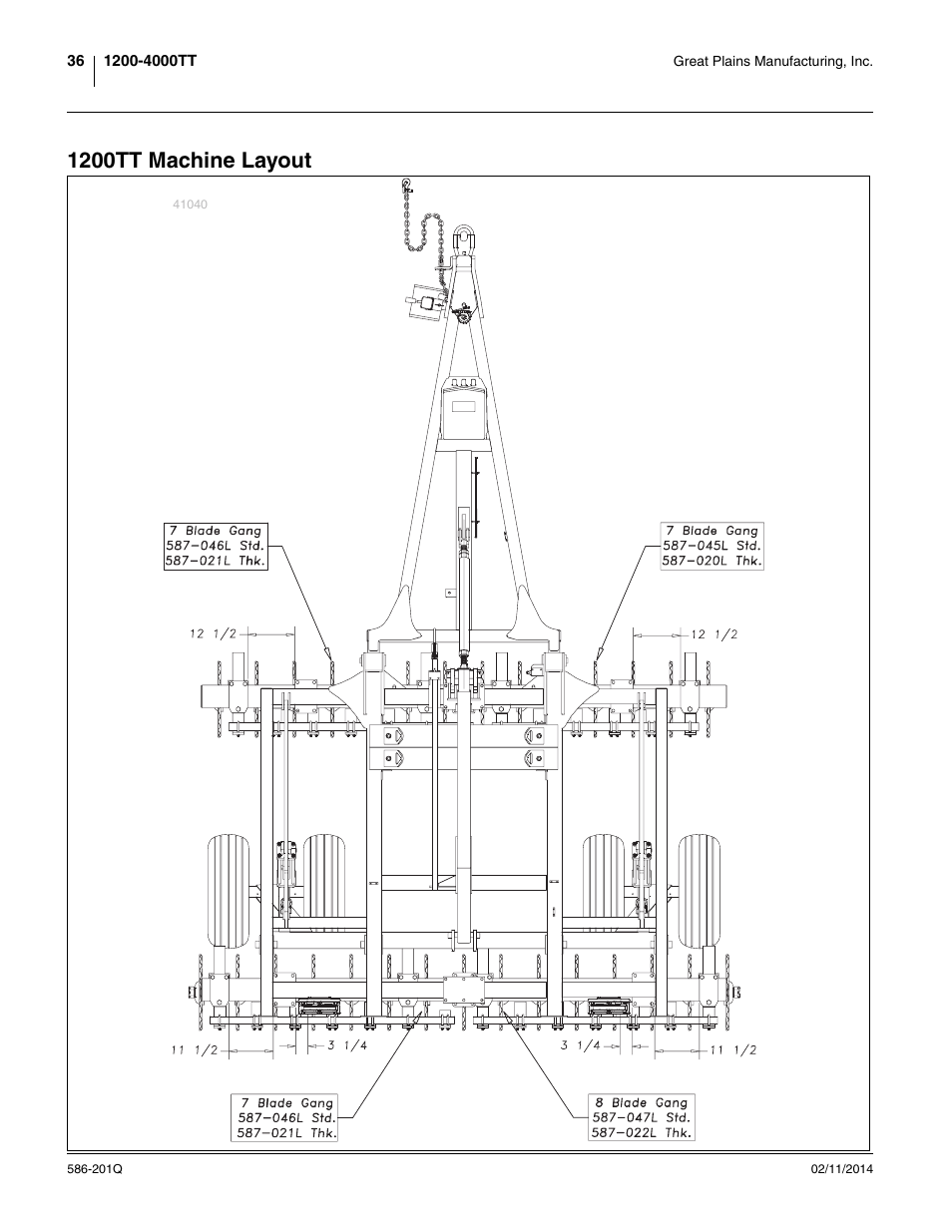 1200tt machine layout | Great Plains 4000TT Predelivery Manual User Manual | Page 40 / 72