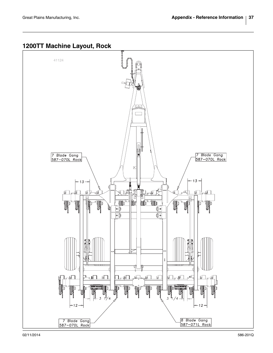 1200tt machine layout, rock | Great Plains 4000TT Predelivery Manual User Manual | Page 41 / 72