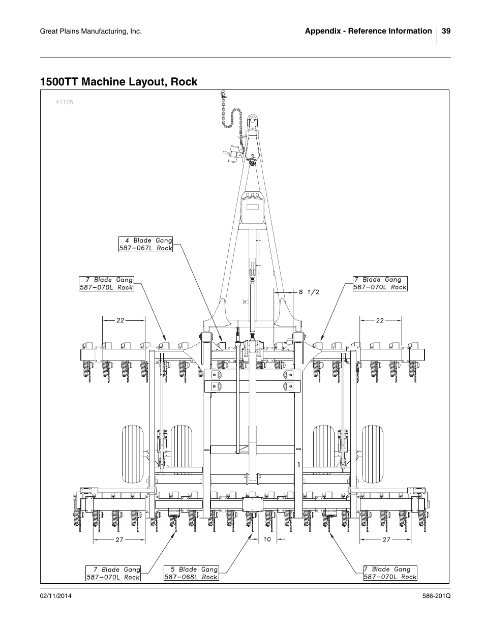 1500tt machine layout, rock | Great Plains 4000TT Predelivery Manual User Manual | Page 43 / 72
