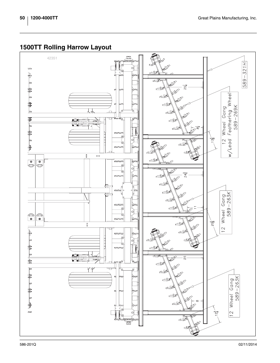 1500tt rolling harrow layout | Great Plains 4000TT Predelivery Manual User Manual | Page 54 / 72