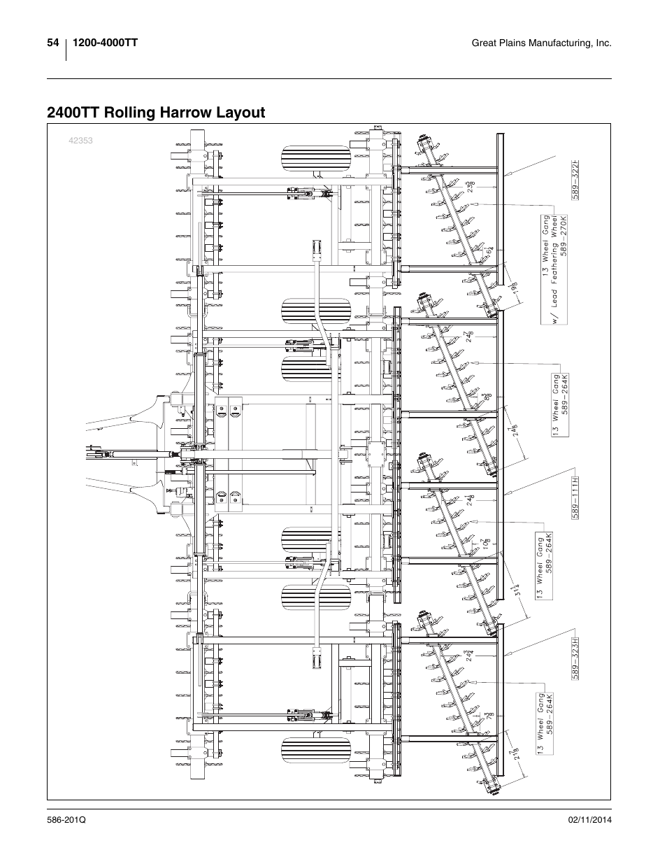 2400tt rolling harrow layout | Great Plains 4000TT Predelivery Manual User Manual | Page 58 / 72