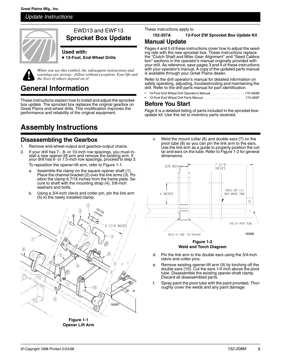 Great Plains EWF13 Assembly Instructions User Manual | 6 pages