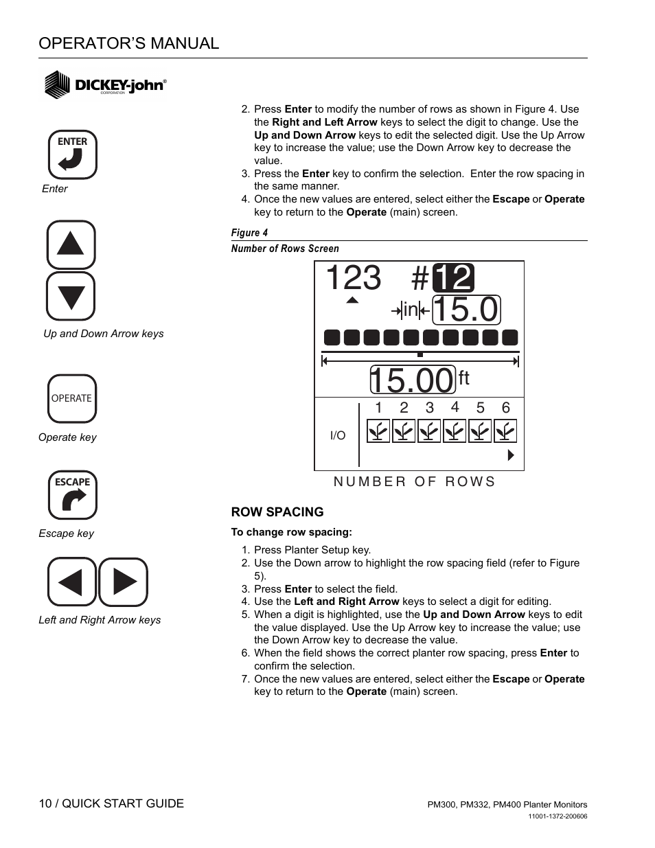 Row spacing | Great Plains PM400 Monitor Operator User Manual | Page 16 / 60
