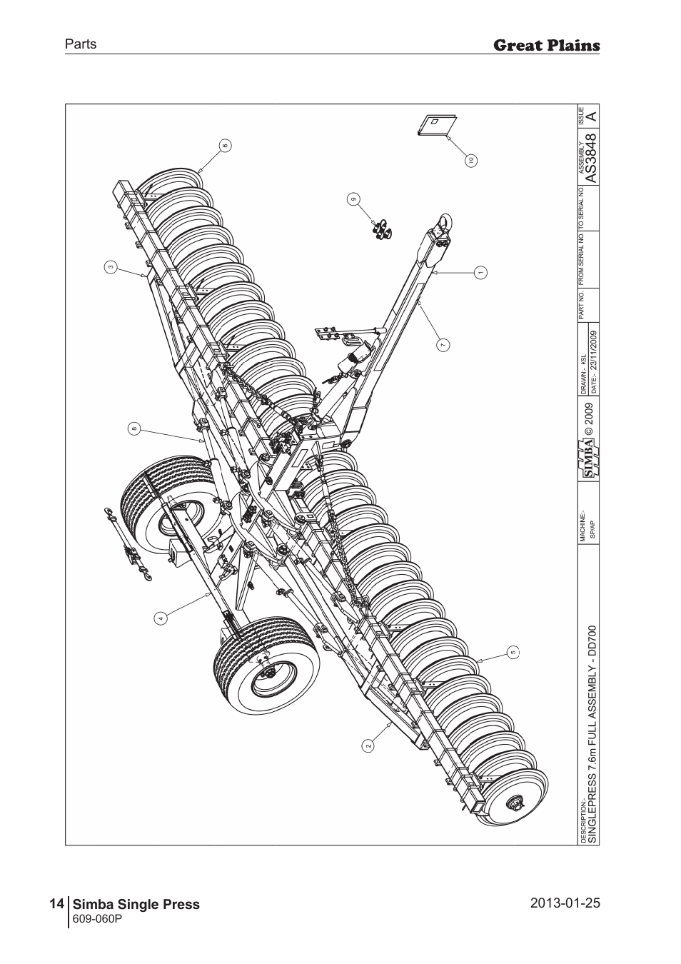 Great Plains Simba Single Press Parts Manual User Manual | Page 14 / 122