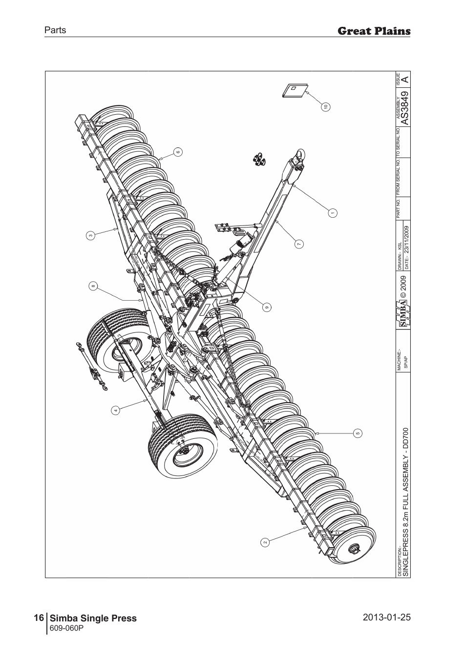 Great Plains Simba Single Press Parts Manual User Manual | Page 16 / 122