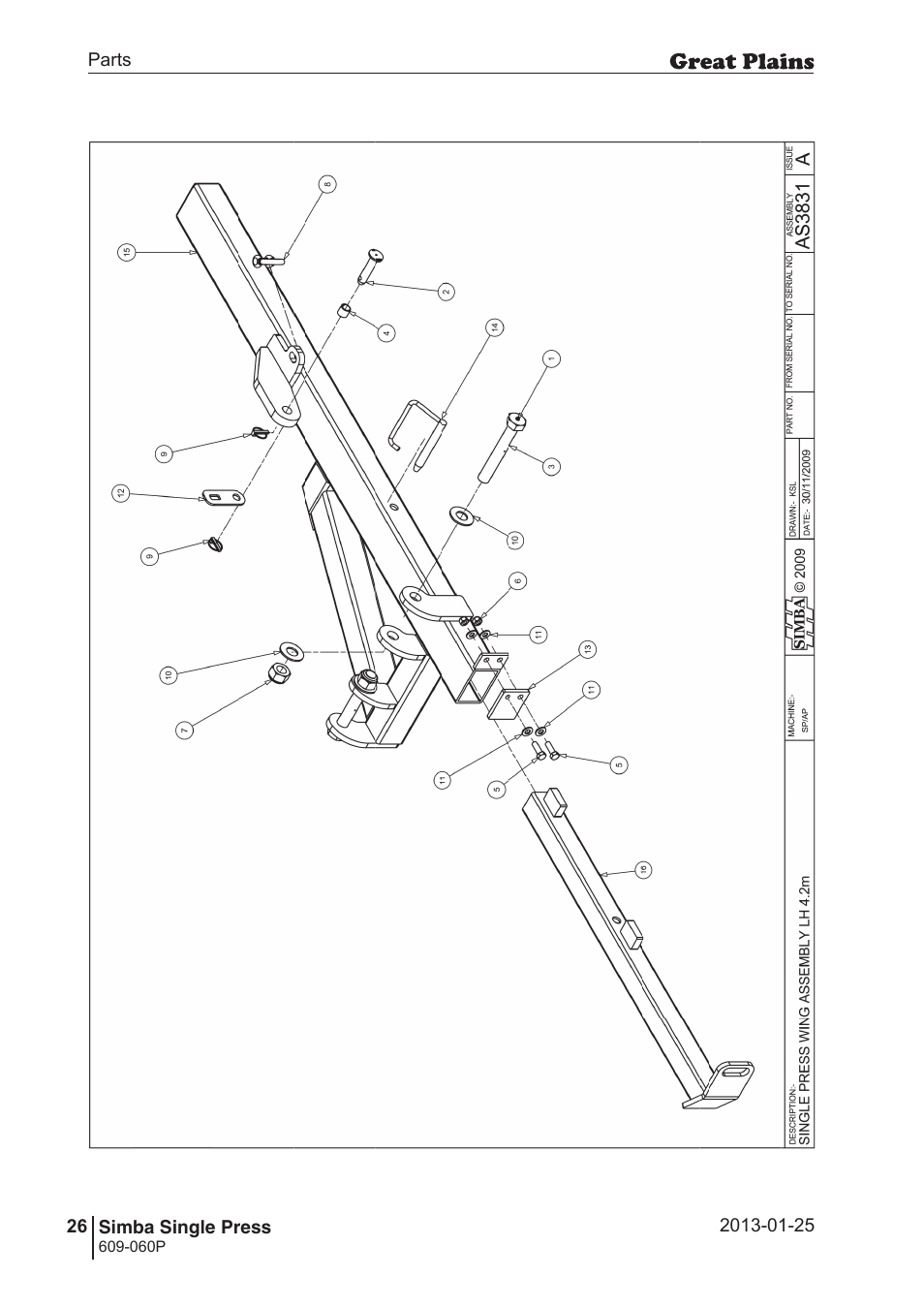 Great Plains Simba Single Press Parts Manual User Manual | Page 26 / 122