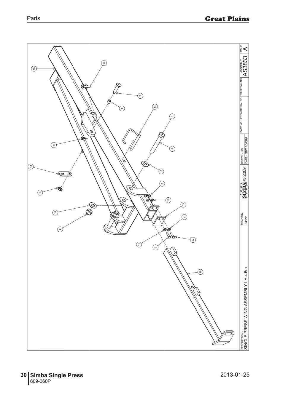 Great Plains Simba Single Press Parts Manual User Manual | Page 30 / 122