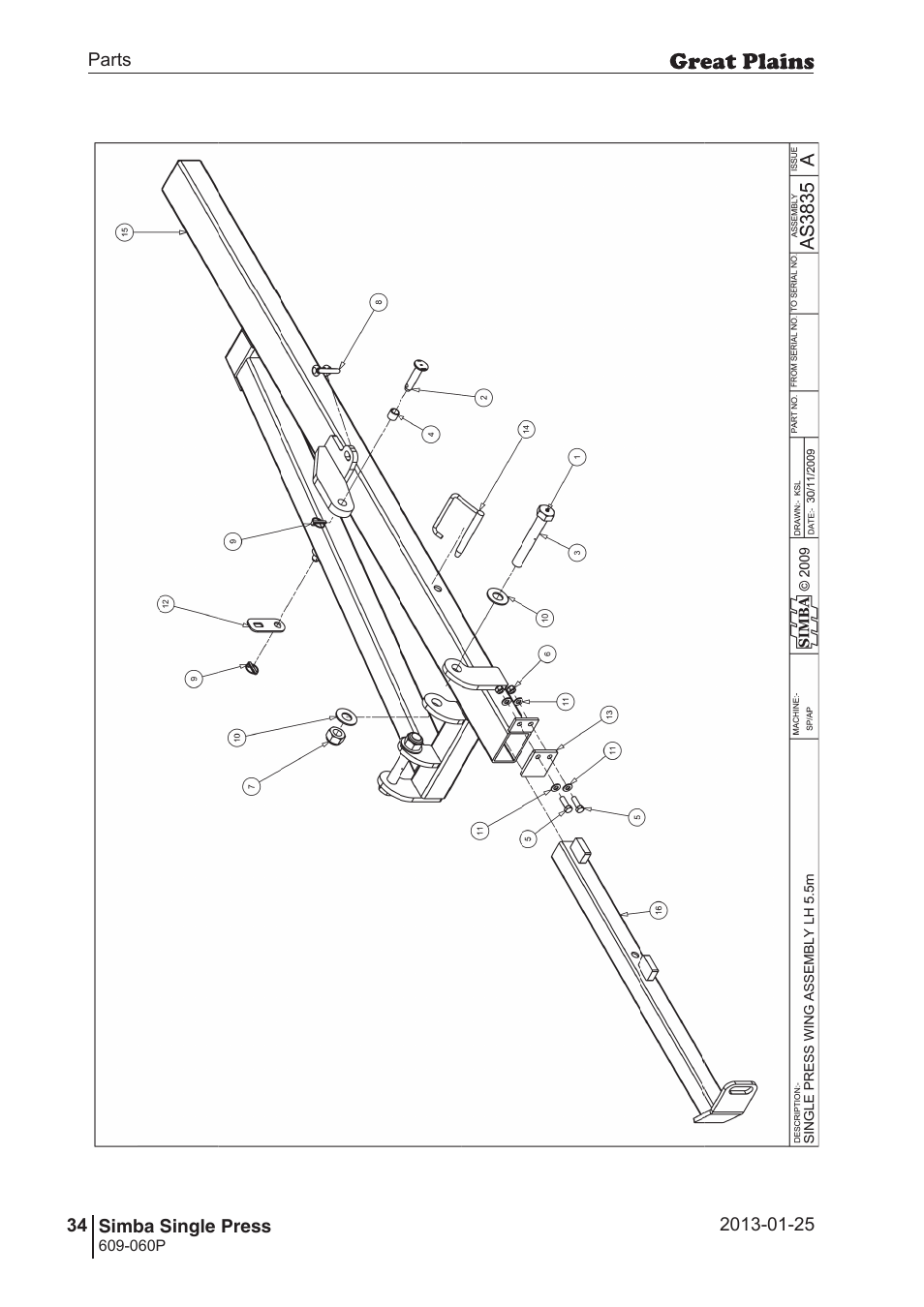 Great Plains Simba Single Press Parts Manual User Manual | Page 34 / 122