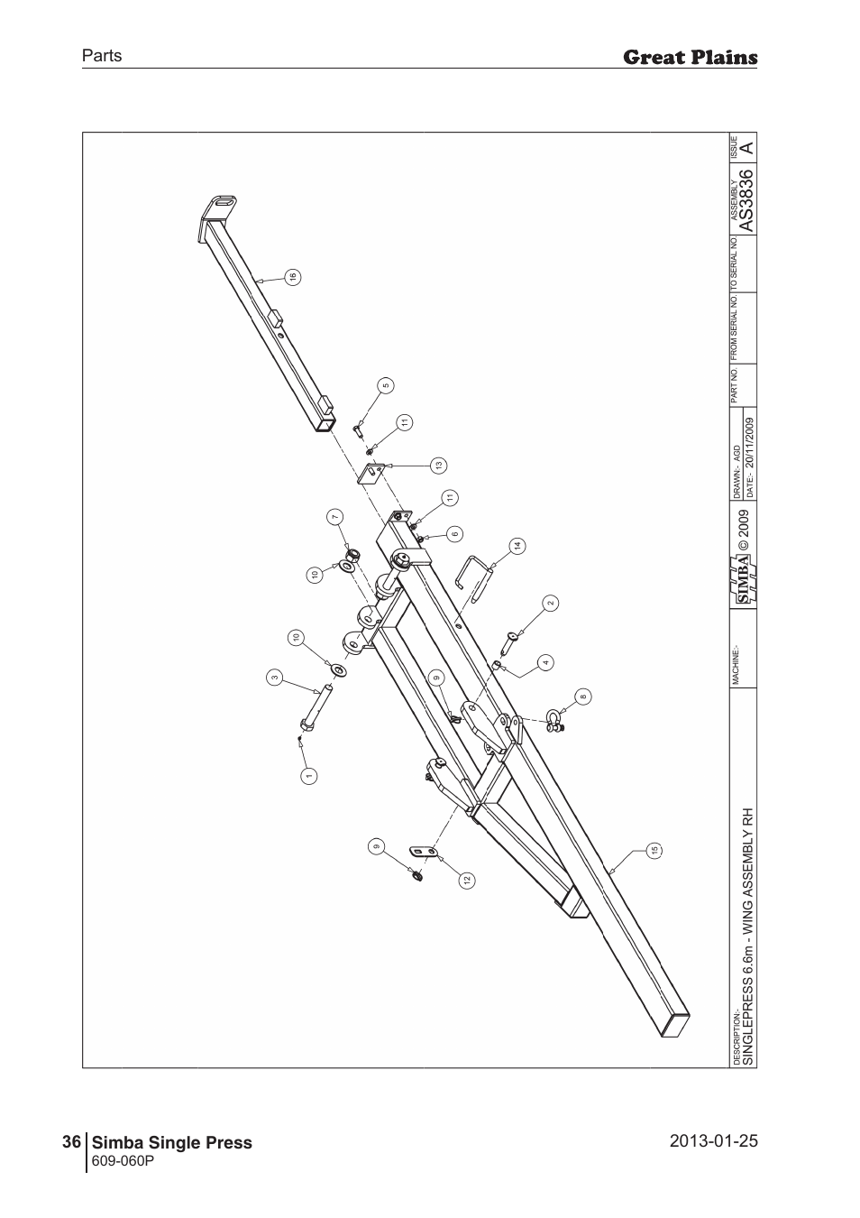 Great Plains Simba Single Press Parts Manual User Manual | Page 36 / 122