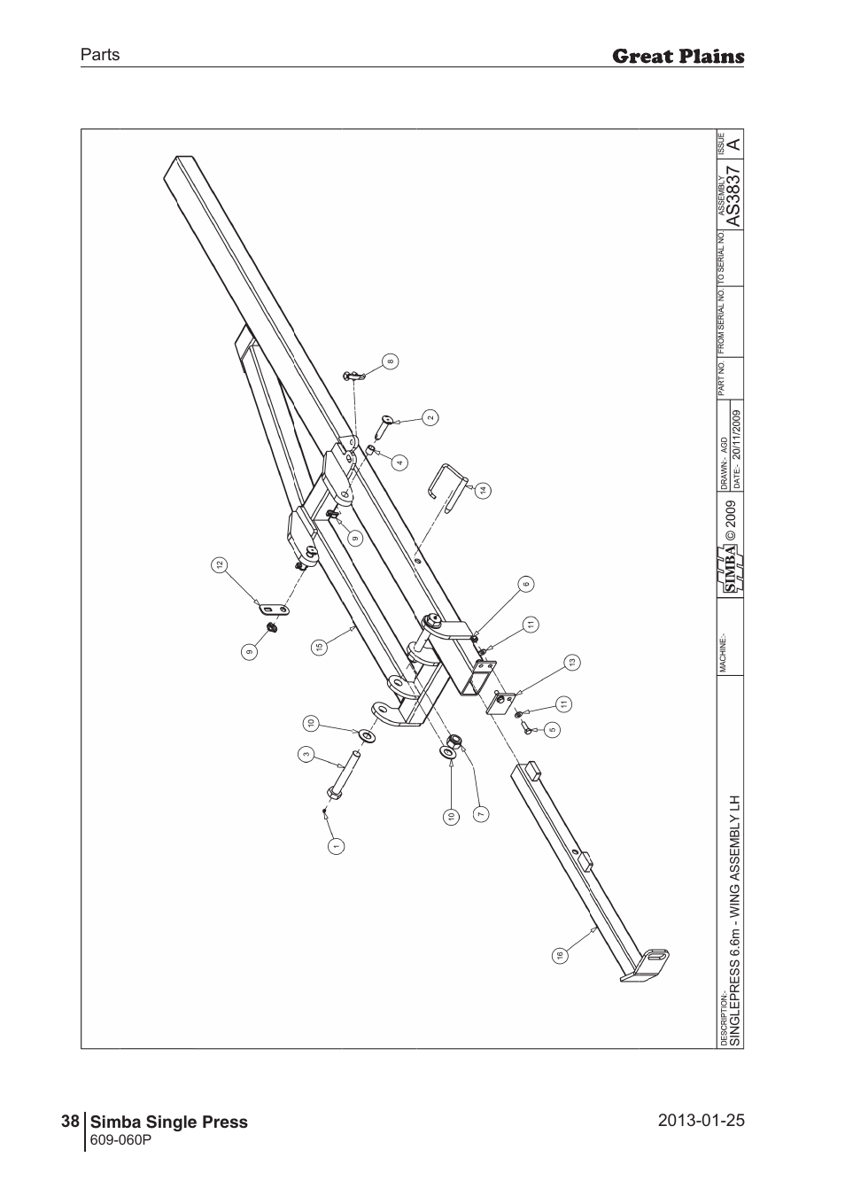 Great Plains Simba Single Press Parts Manual User Manual | Page 38 / 122