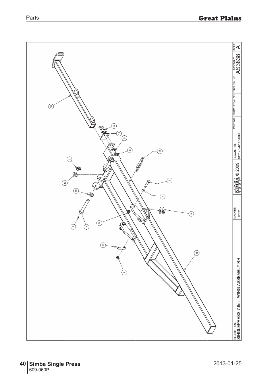 Great Plains Simba Single Press Parts Manual User Manual | Page 40 / 122