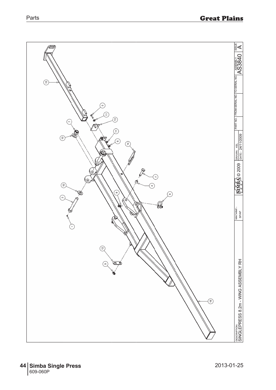 Great Plains Simba Single Press Parts Manual User Manual | Page 44 / 122