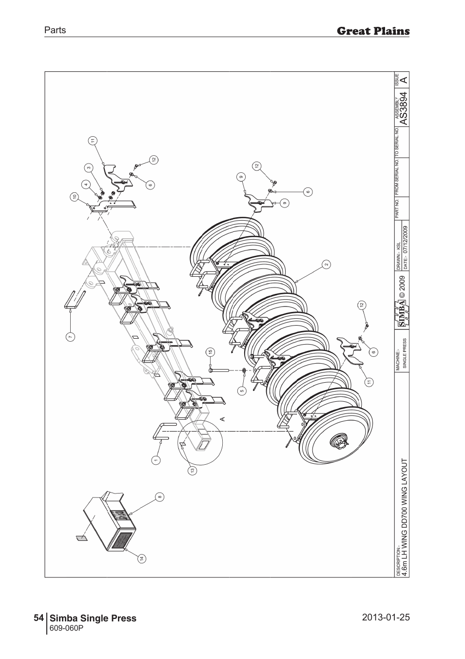 Great Plains Simba Single Press Parts Manual User Manual | Page 54 / 122