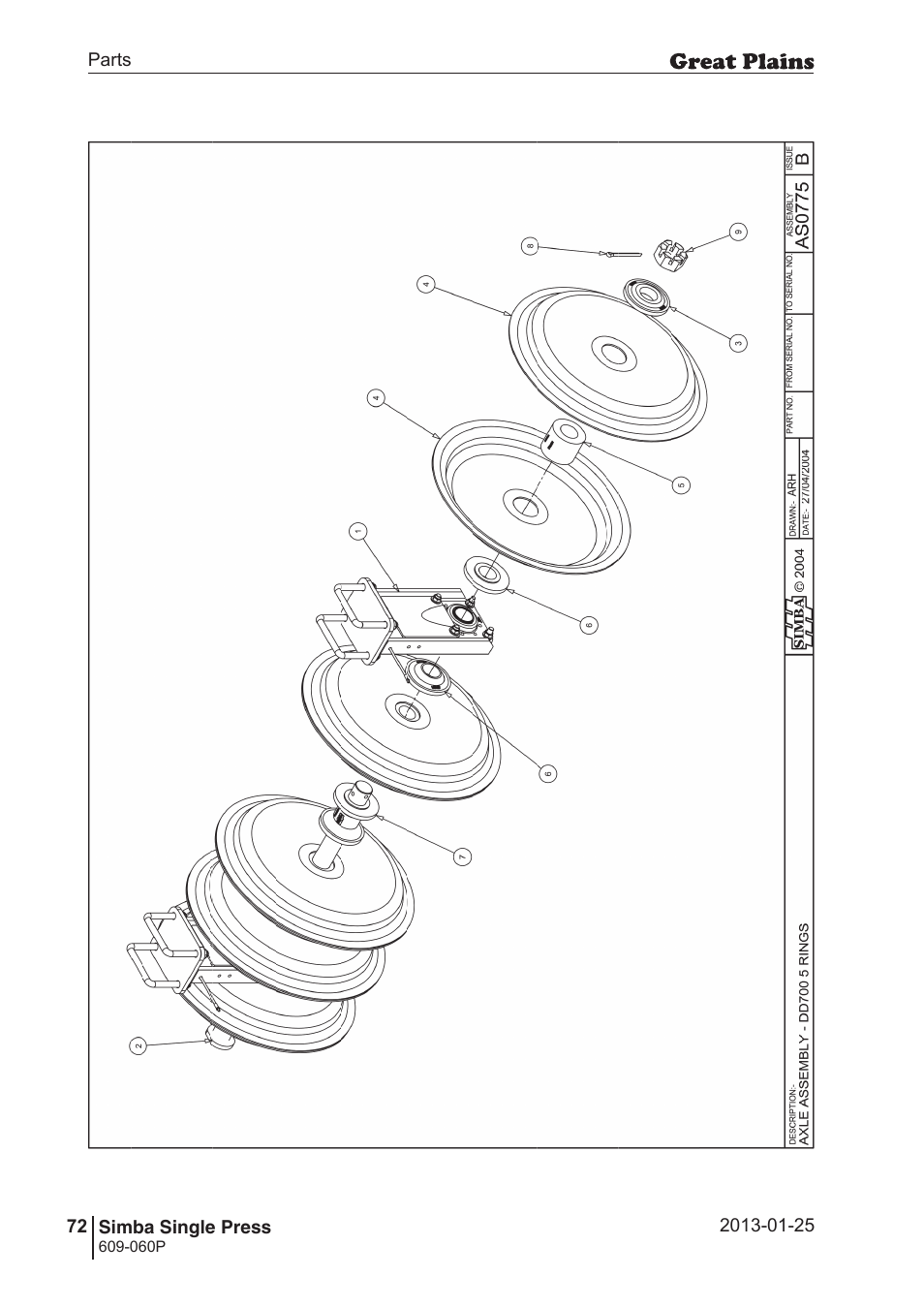 Great Plains Simba Single Press Parts Manual User Manual | Page 72 / 122