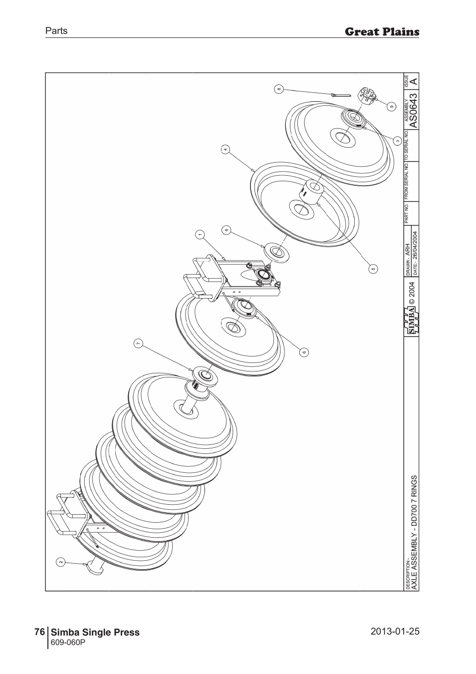 Great Plains Simba Single Press Parts Manual User Manual | Page 76 / 122