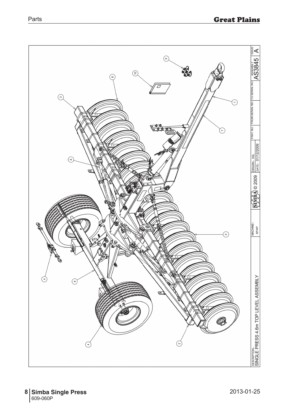 Great Plains Simba Single Press Parts Manual User Manual | Page 8 / 122