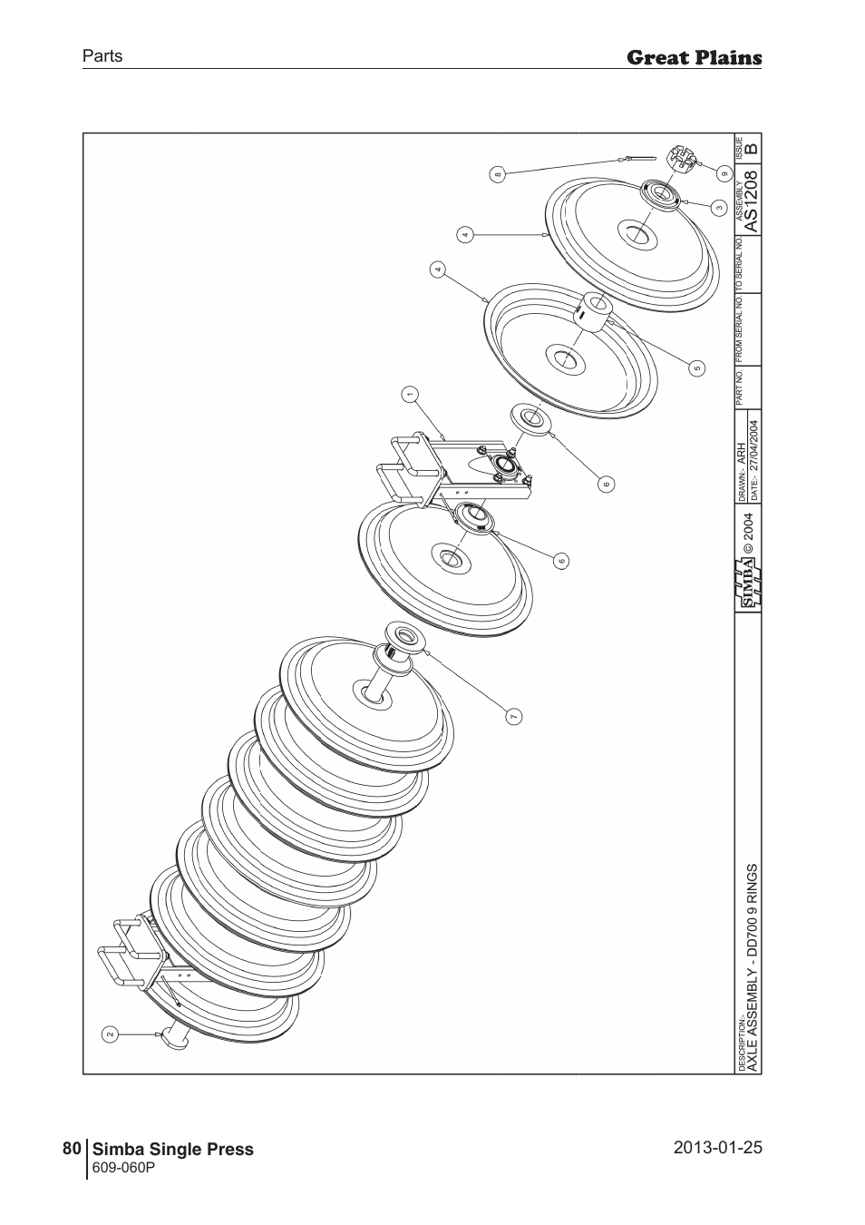 Great Plains Simba Single Press Parts Manual User Manual | Page 80 / 122