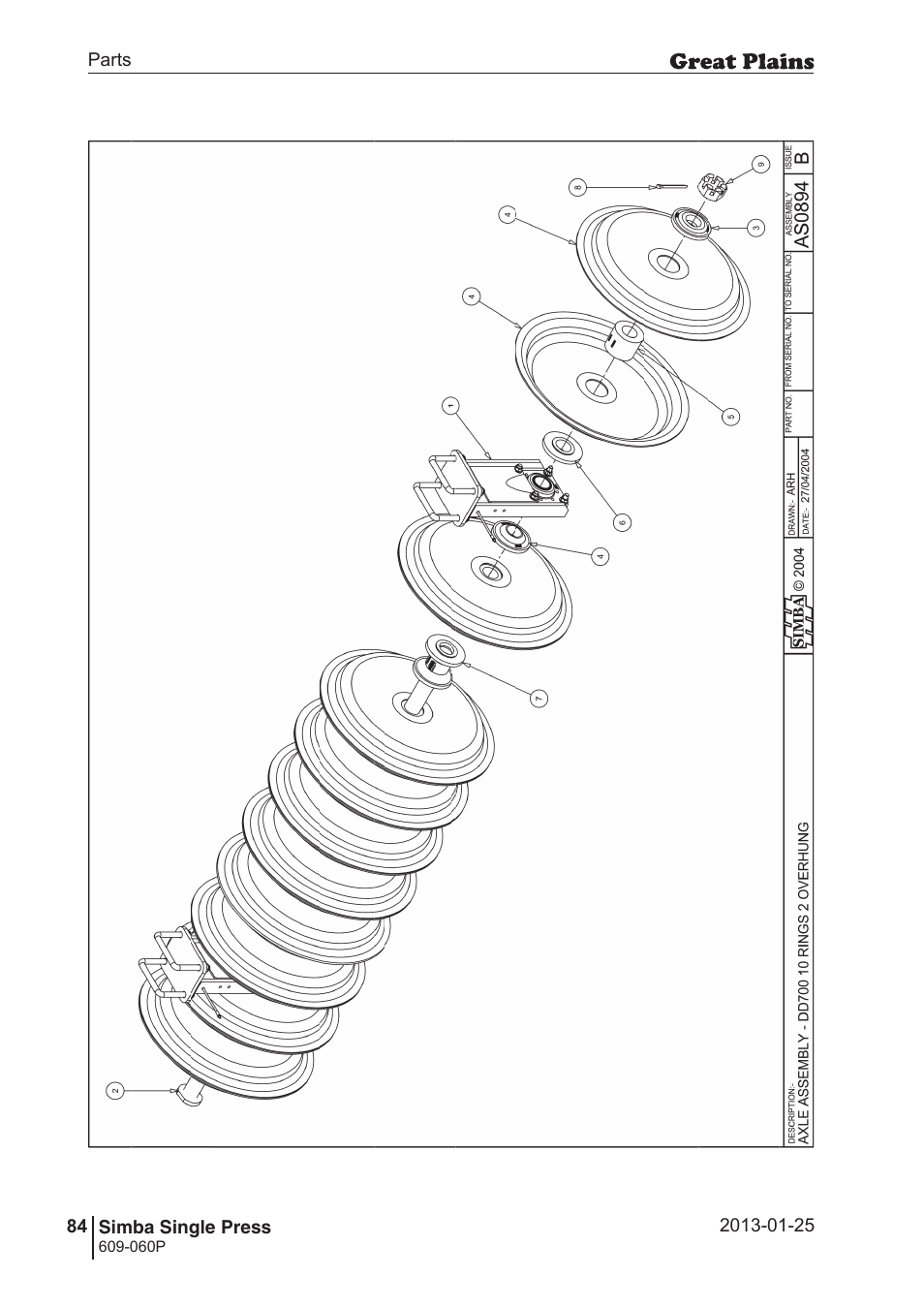 Great Plains Simba Single Press Parts Manual User Manual | Page 84 / 122