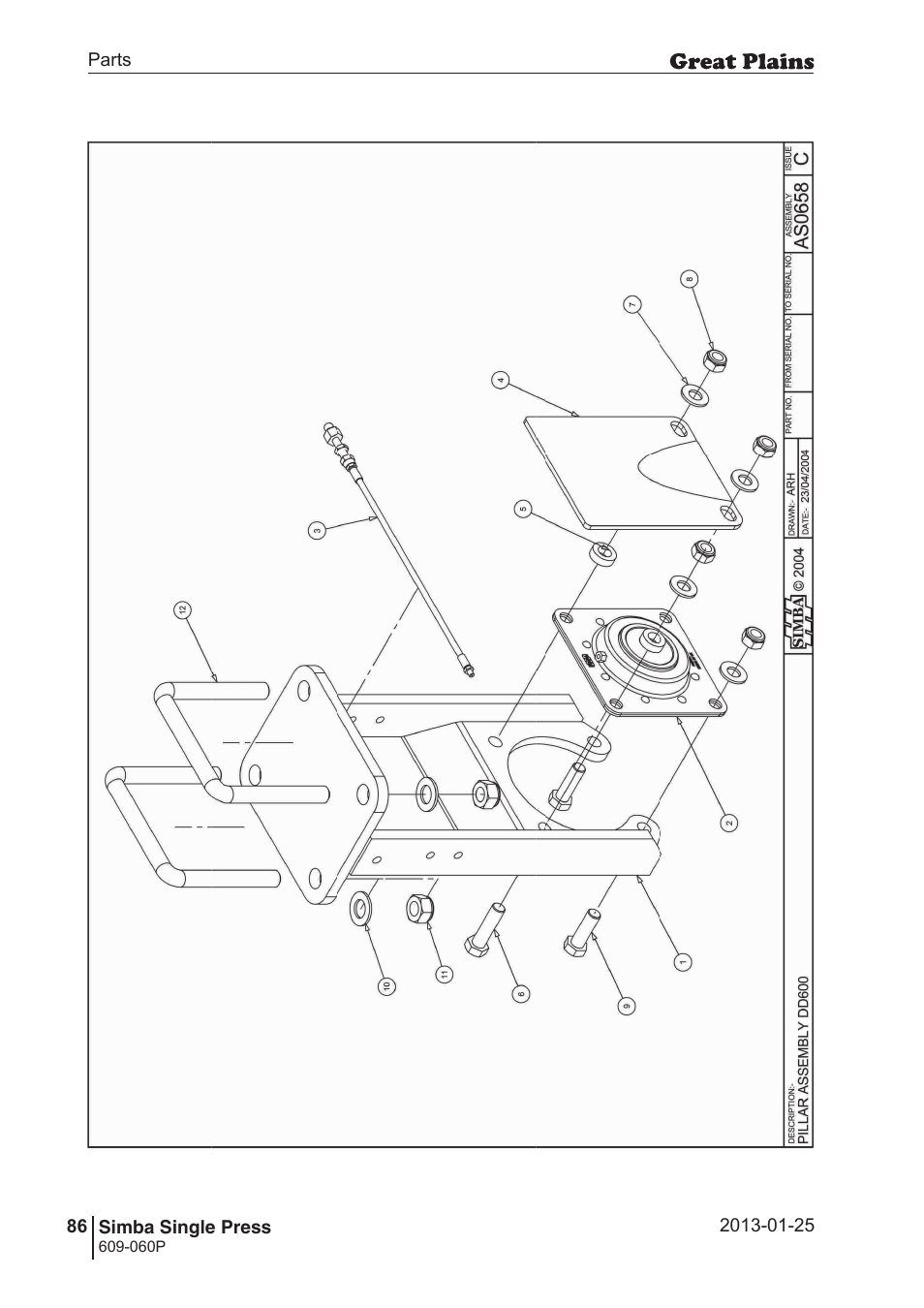 Great Plains Simba Single Press Parts Manual User Manual | Page 86 / 122