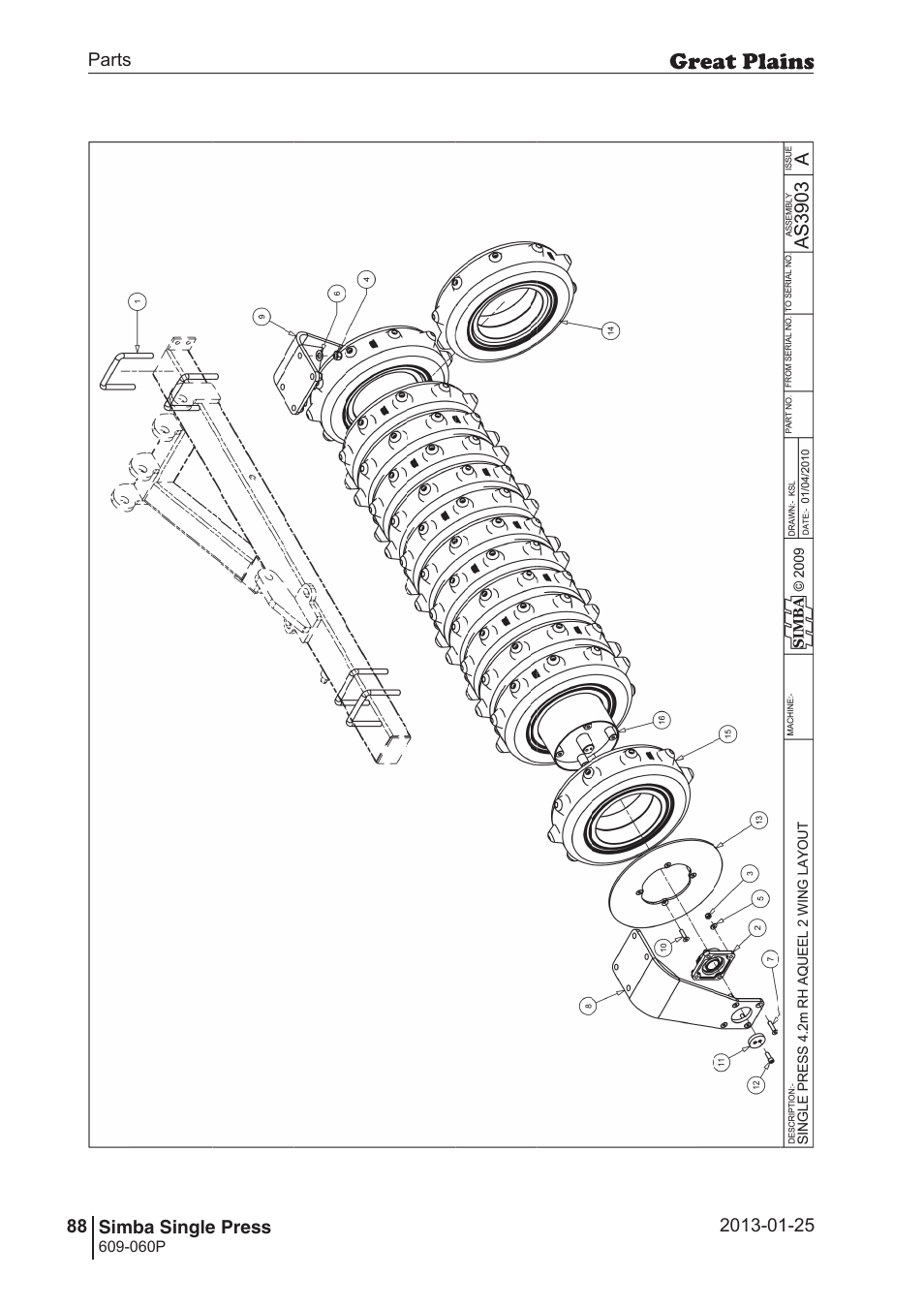 Great Plains Simba Single Press Parts Manual User Manual | Page 88 / 122