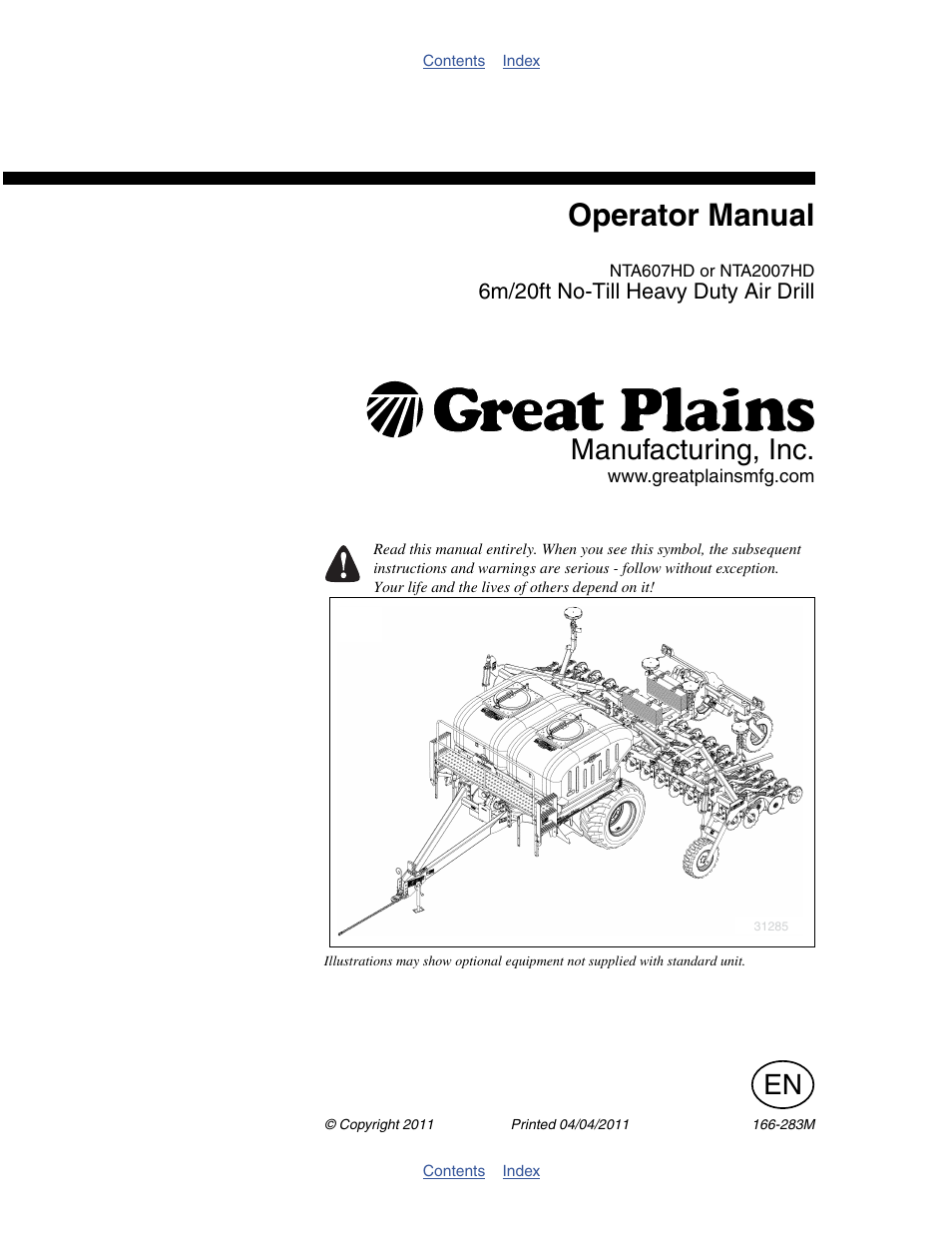 Great Plains NTA2007HD Operator Manual User Manual | 178 pages