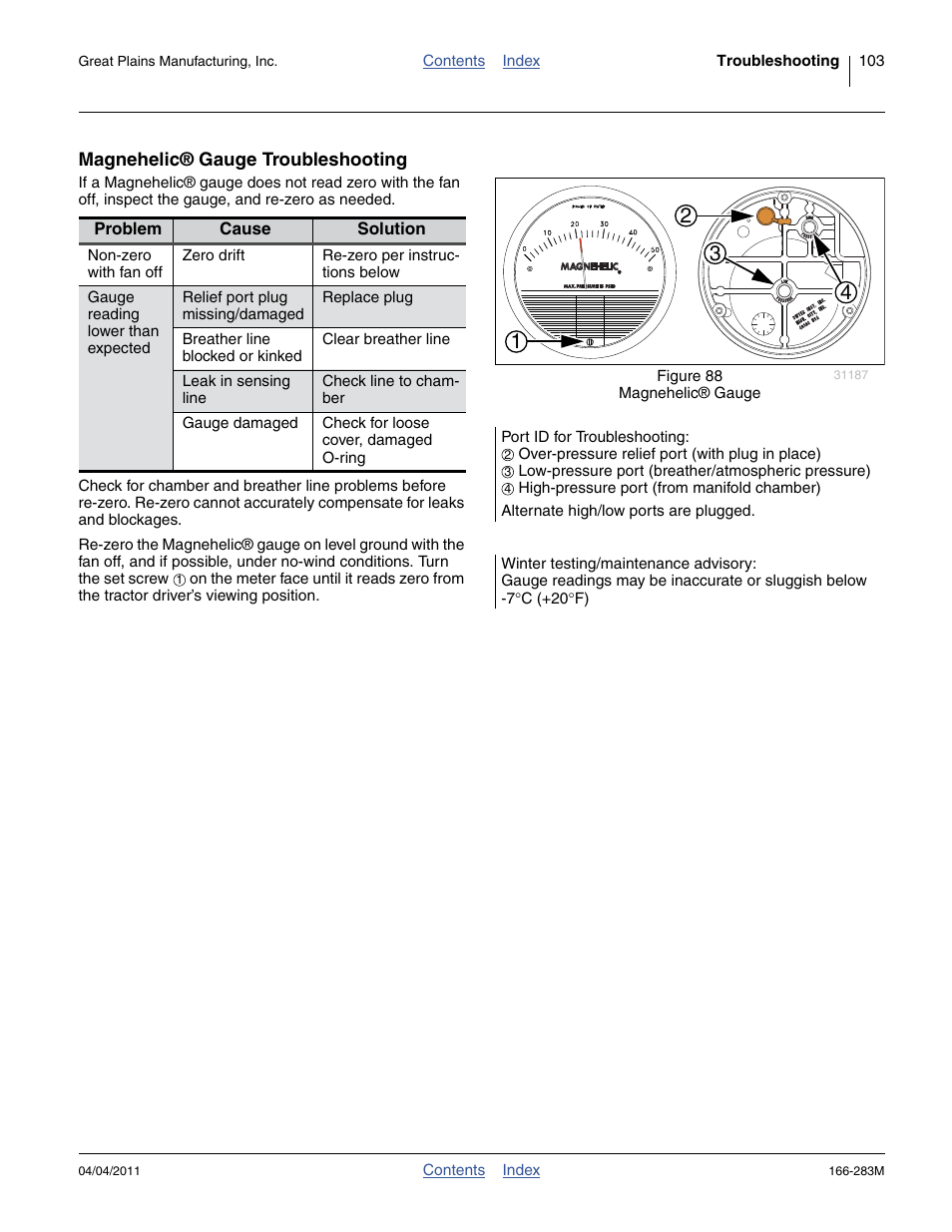 Magnehelic® gauge troubleshooting | Great Plains NTA2007HD Operator Manual User Manual | Page 107 / 178