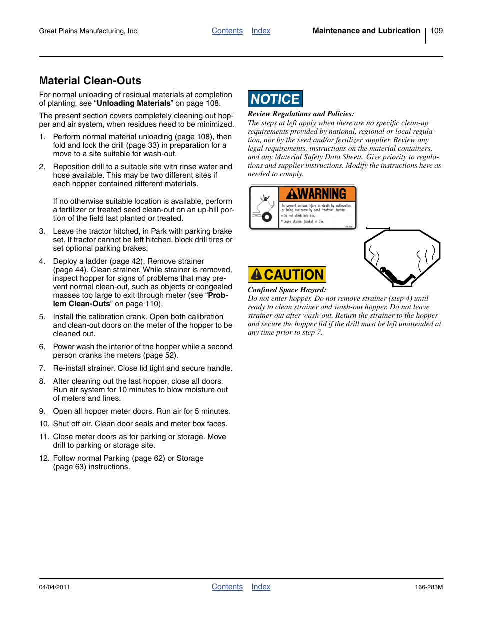 Material clean-outs | Great Plains NTA2007HD Operator Manual User Manual | Page 113 / 178