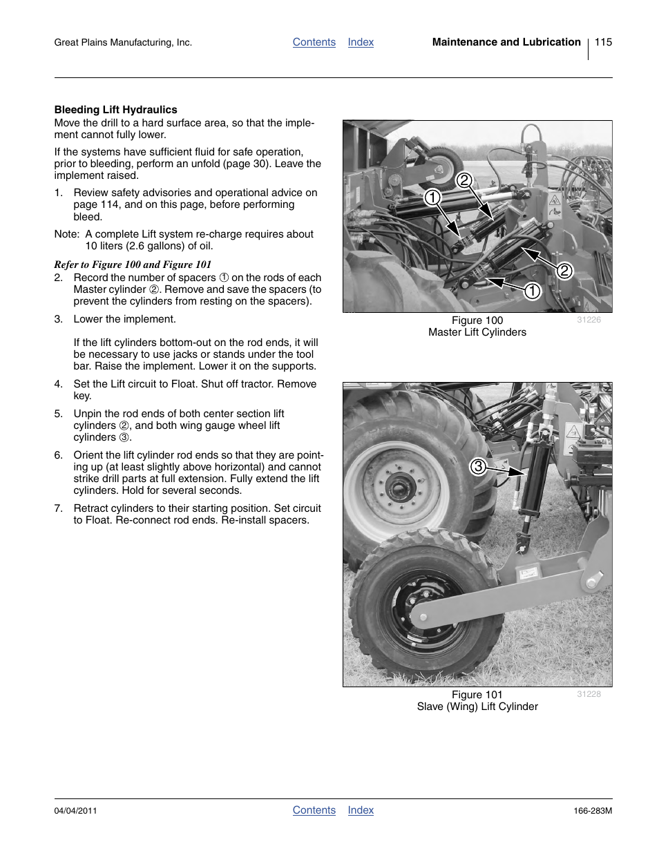 Bleeding lift hydraulics | Great Plains NTA2007HD Operator Manual User Manual | Page 119 / 178