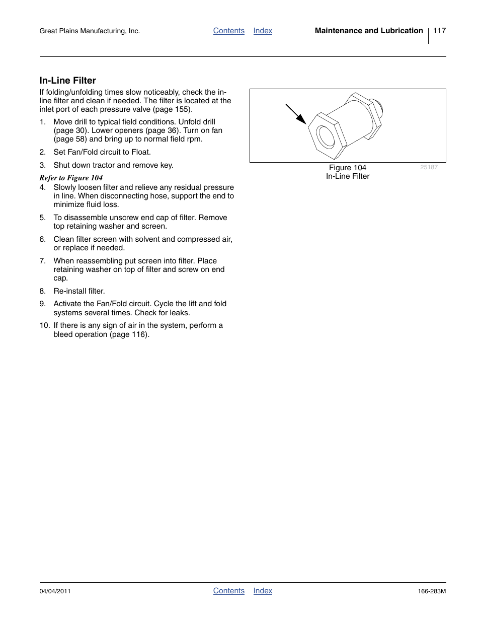 In-line filter | Great Plains NTA2007HD Operator Manual User Manual | Page 121 / 178