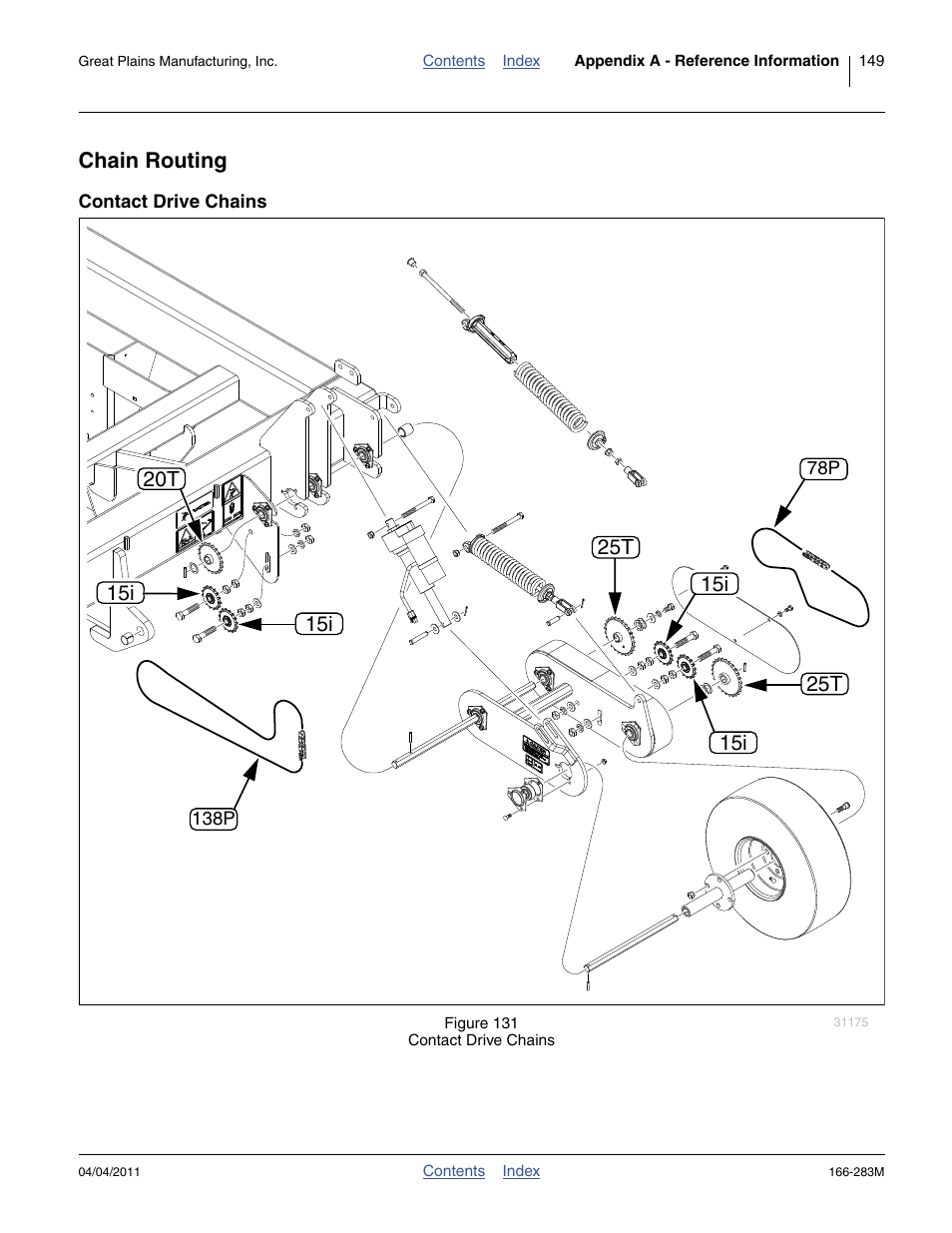 Chain routing, Contact drive chains | Great Plains NTA2007HD Operator Manual User Manual | Page 153 / 178
