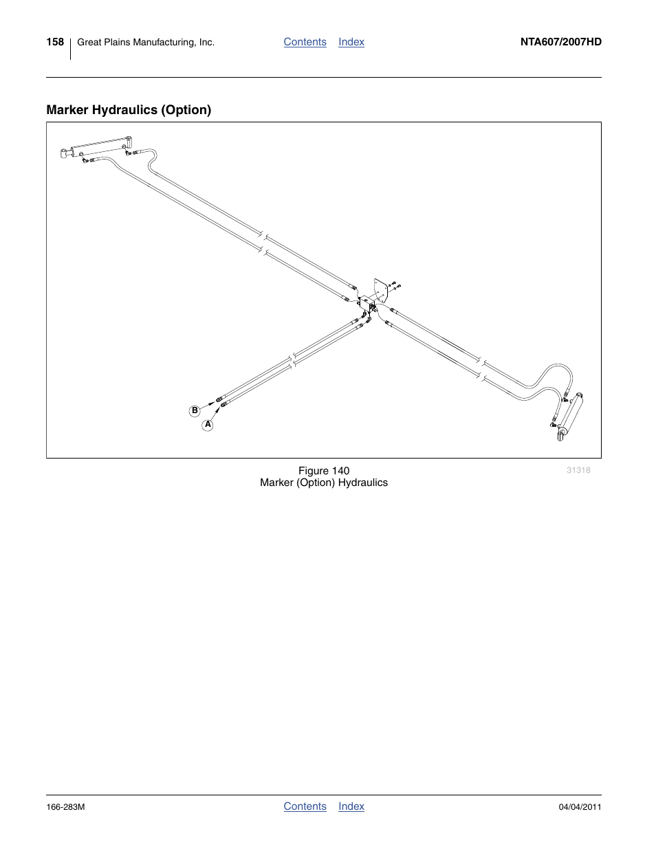 Marker hydraulics (option) | Great Plains NTA2007HD Operator Manual User Manual | Page 162 / 178