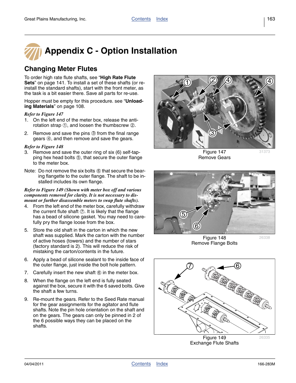 Appendix c - option installation, Changing meter flutes | Great Plains NTA2007HD Operator Manual User Manual | Page 167 / 178